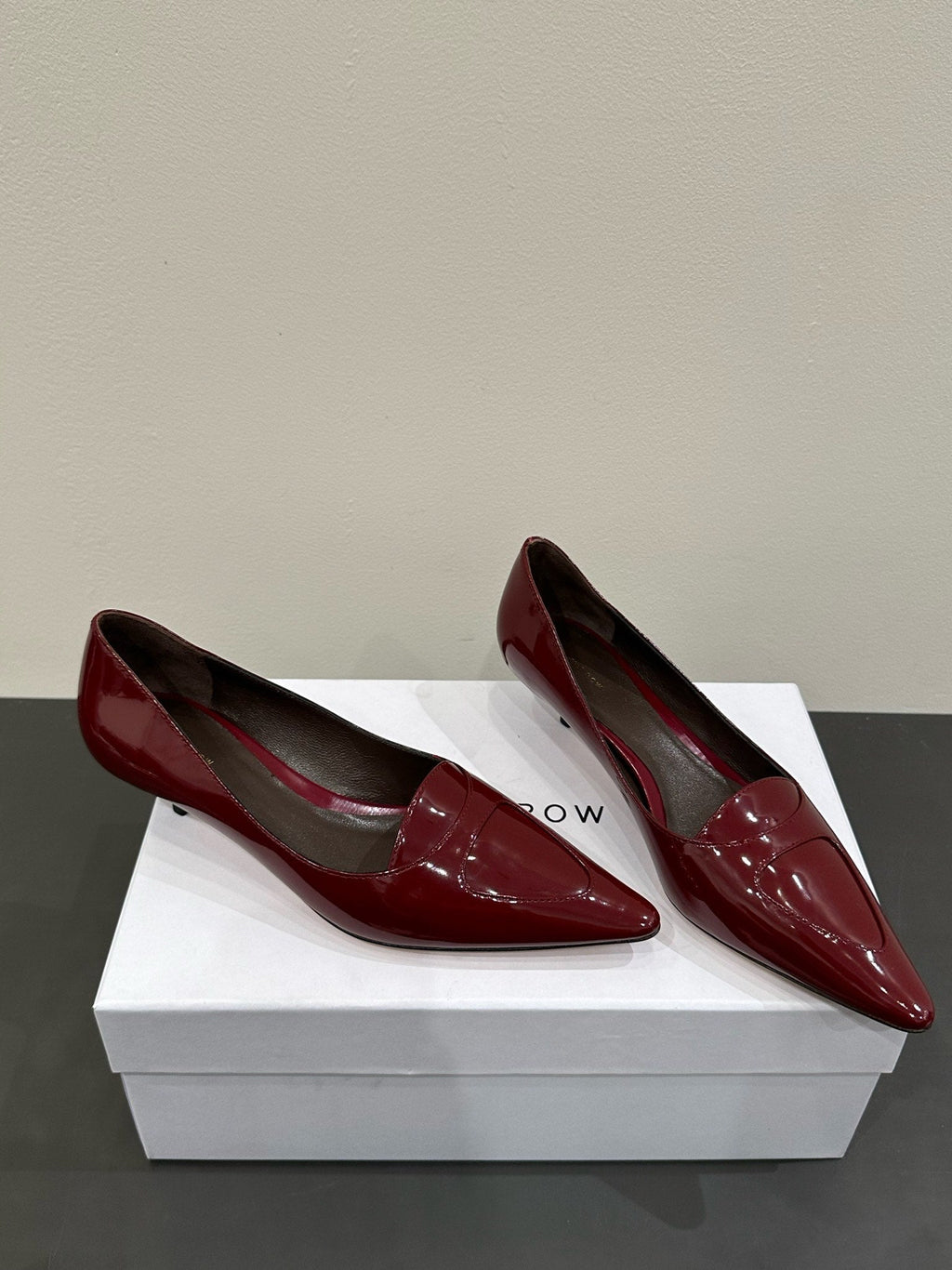 The Row Viv Kitten Pumps 35mm Dar Red  Leather 337488