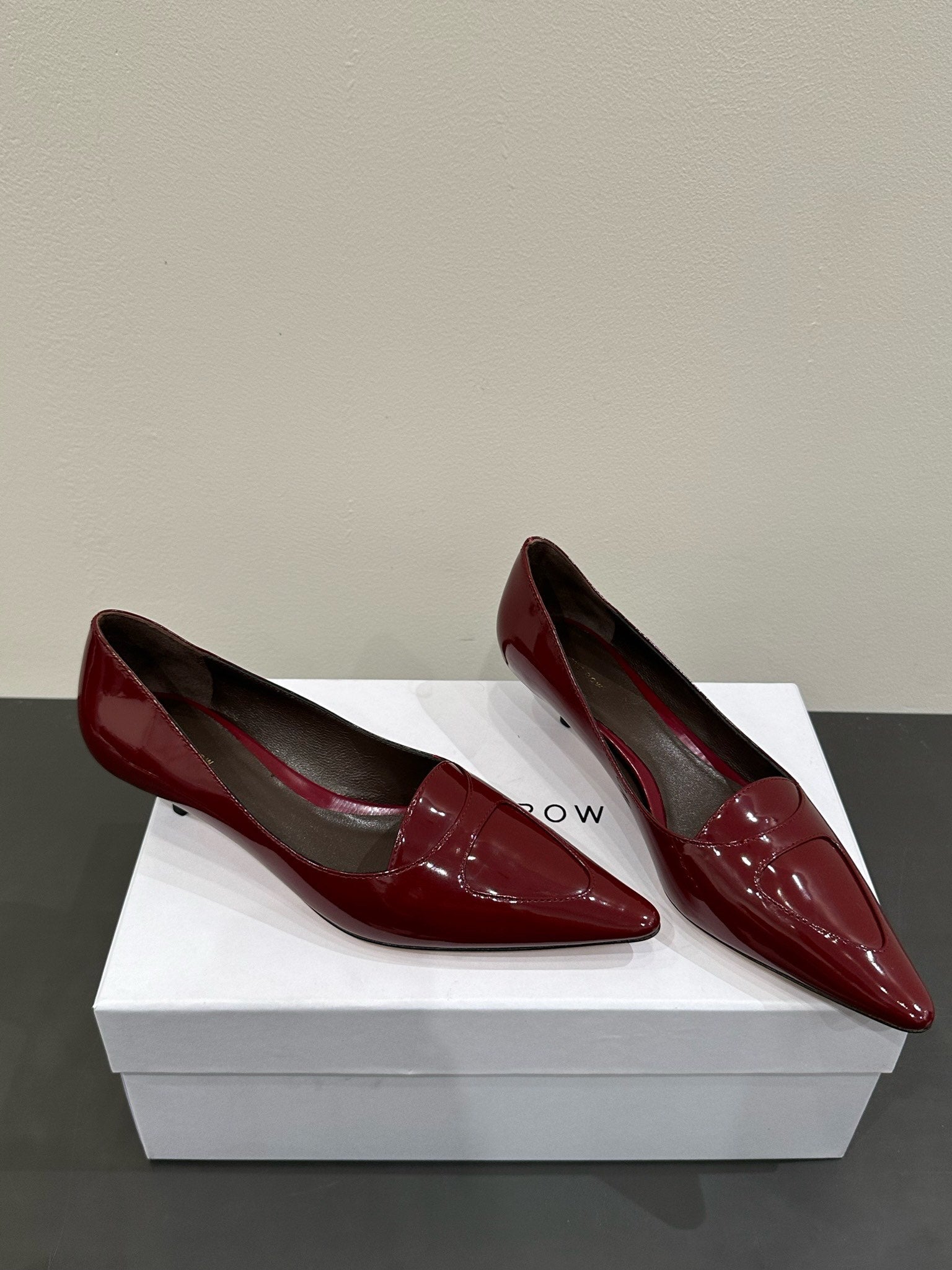 The Row Viv Kitten Pumps 35mm Dar Red  Leather 337488