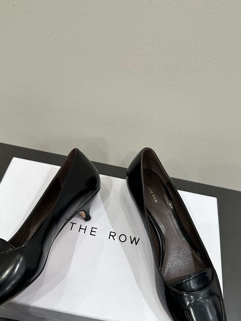 The Row Viv Kitten Pumps 35mm Black Leather 337490