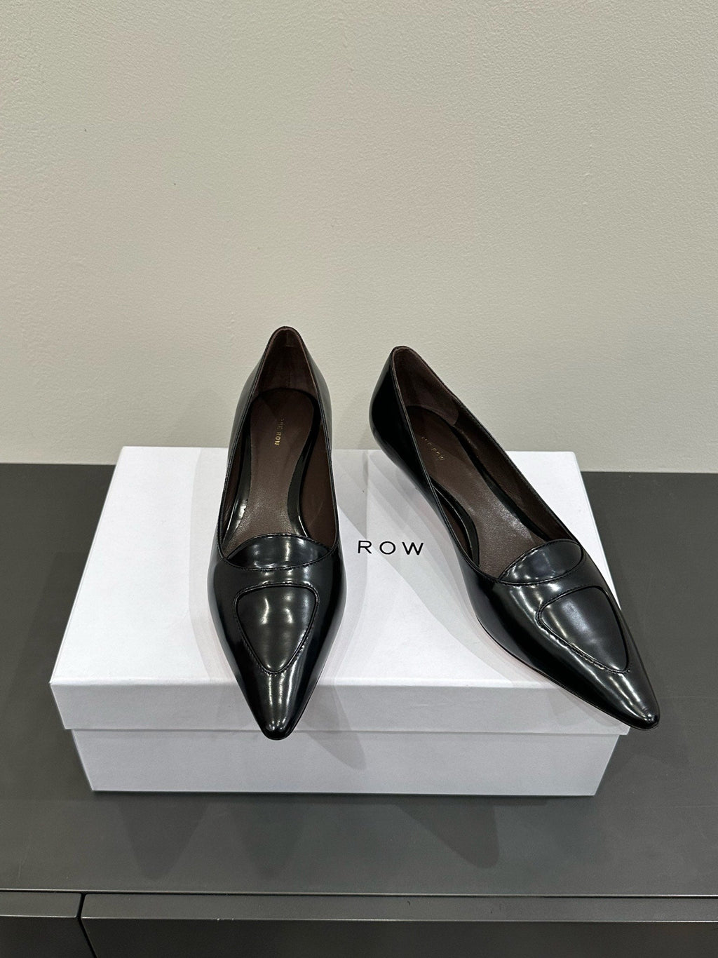 The Row Viv Kitten Pumps 35mm Black Leather 337490
