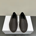 The Row Vasko Slippers Dark Brown Leather 337492