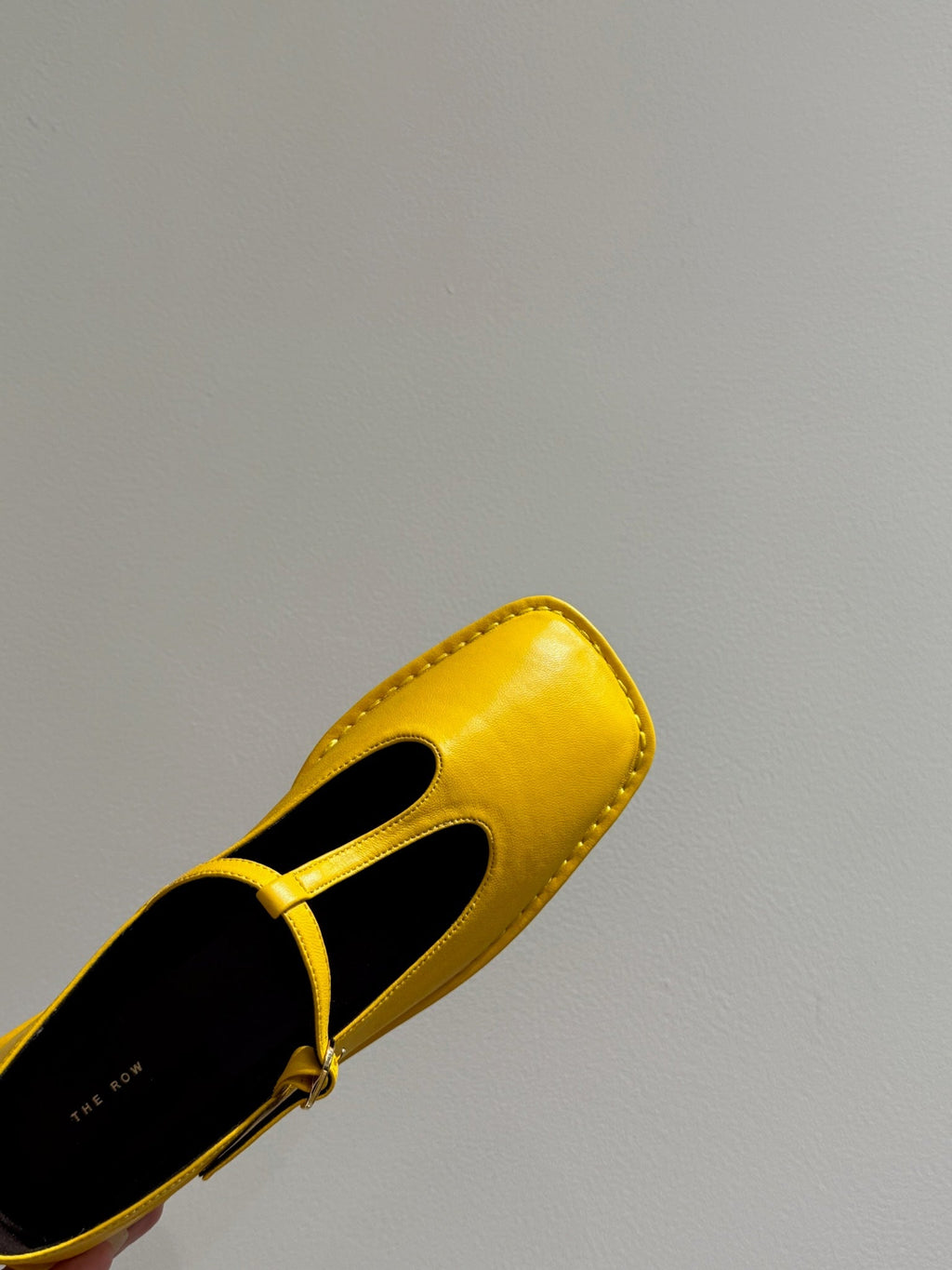 The Row Square T-Strap  Flat Yellow Sheepskin 337497