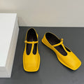 The Row Square T-Strap  Flat Yellow Sheepskin 337497