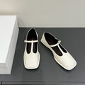 The Row Square T-Strap  Flat White Sheepskin 337498