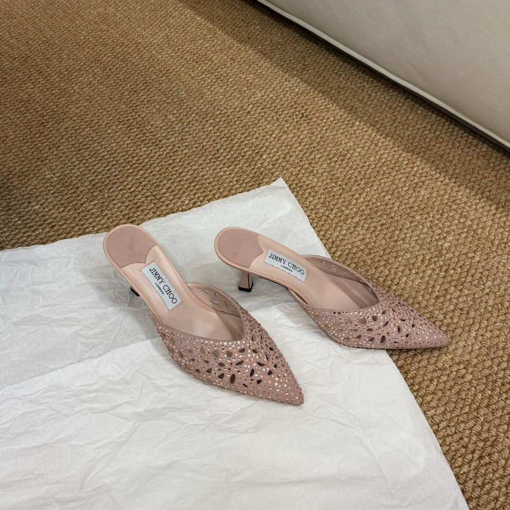 Jimmy Solar Mules 70mm Pink Cowhide 420164