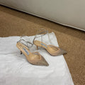 Jimmy Crystal-embellished Saeda Pumps 100mm Beige Mesh Drill 420168