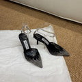 Jimmy Crystal-embellished Saeda Pumps 100mm Black Mesh Drill 420169