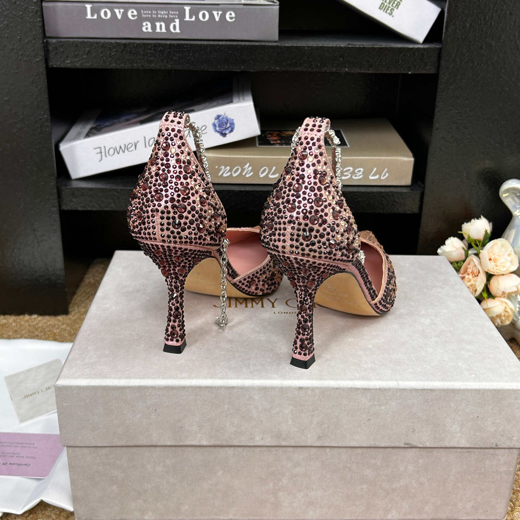 Jimmy 26 Stevie Pump 9cm Light Pink Crystal Leather 681909