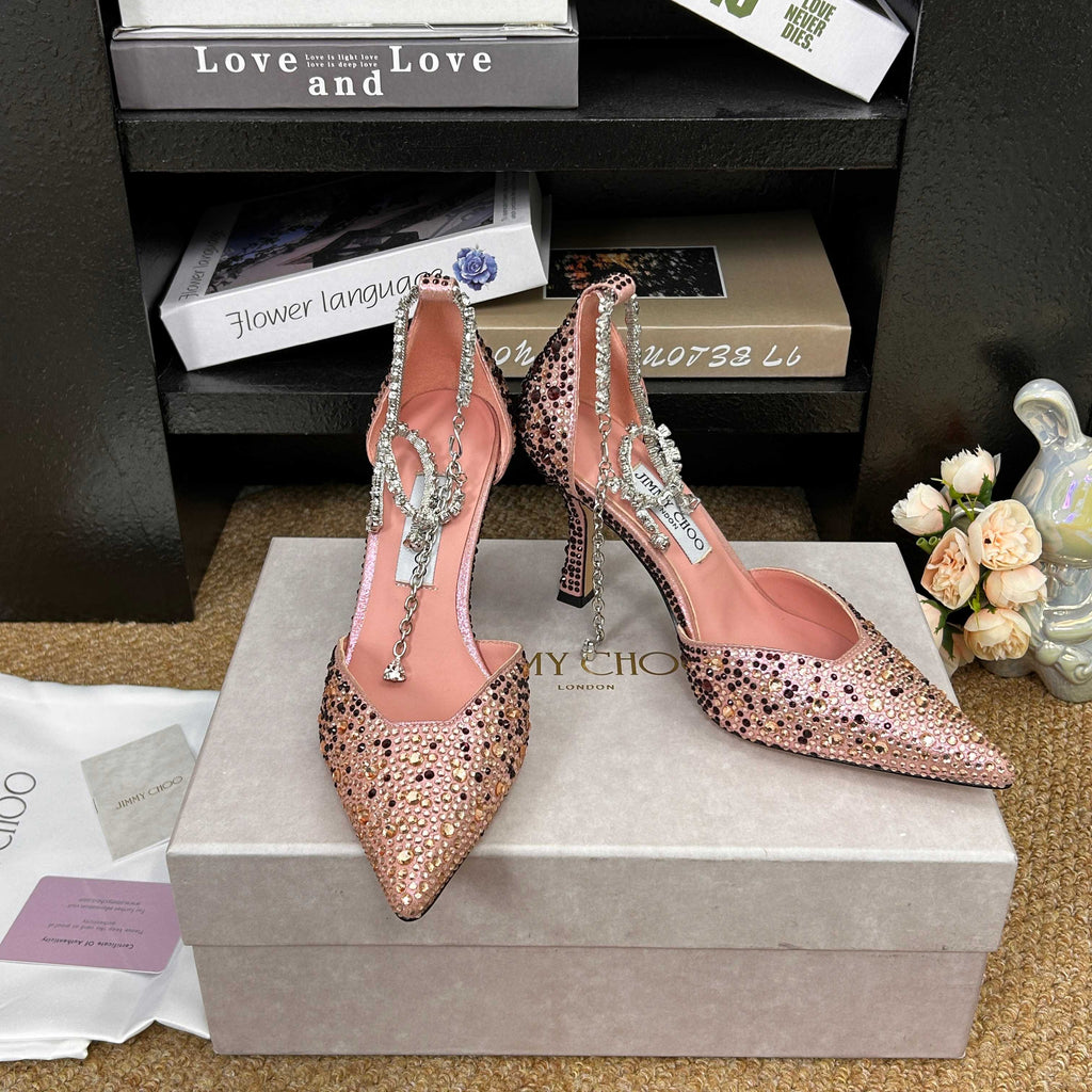 Jimmy 26 Stevie Pump 9cm Light Pink Crystal Leather 681909