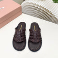 Miu 26s Open-Back Sandal Coffee Leather 881414