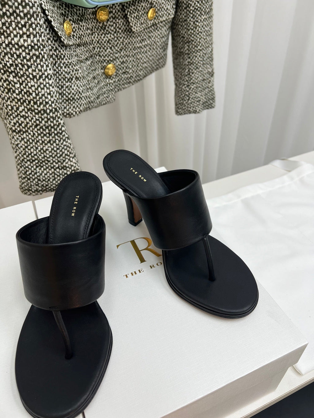The Row  Heel Sandals Black Calfskin 324735