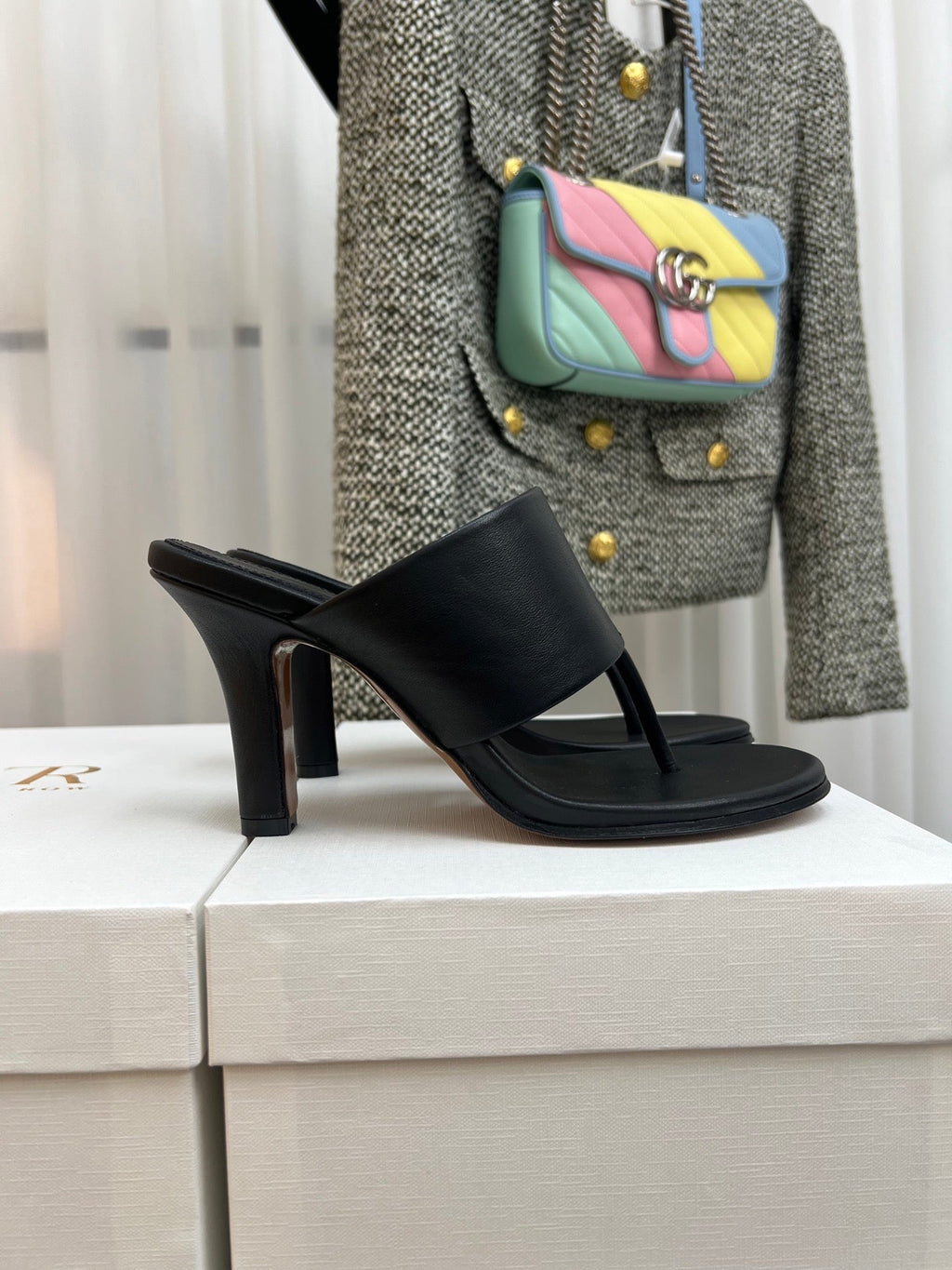 The Row  Heel Sandals Black Calfskin 324735