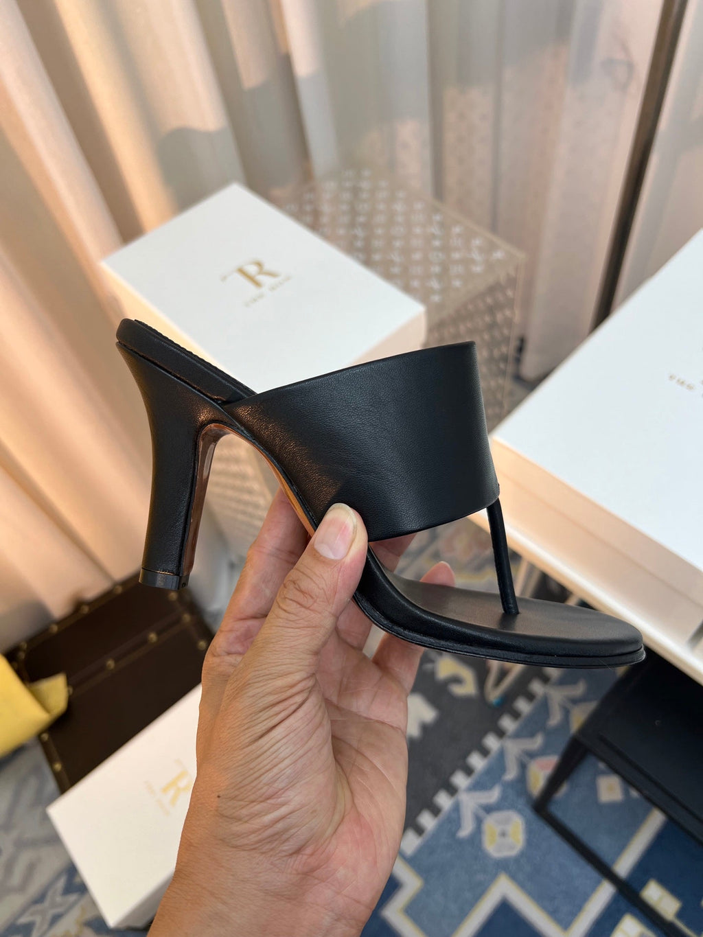 The Row  Heel Sandals Black Calfskin 324735