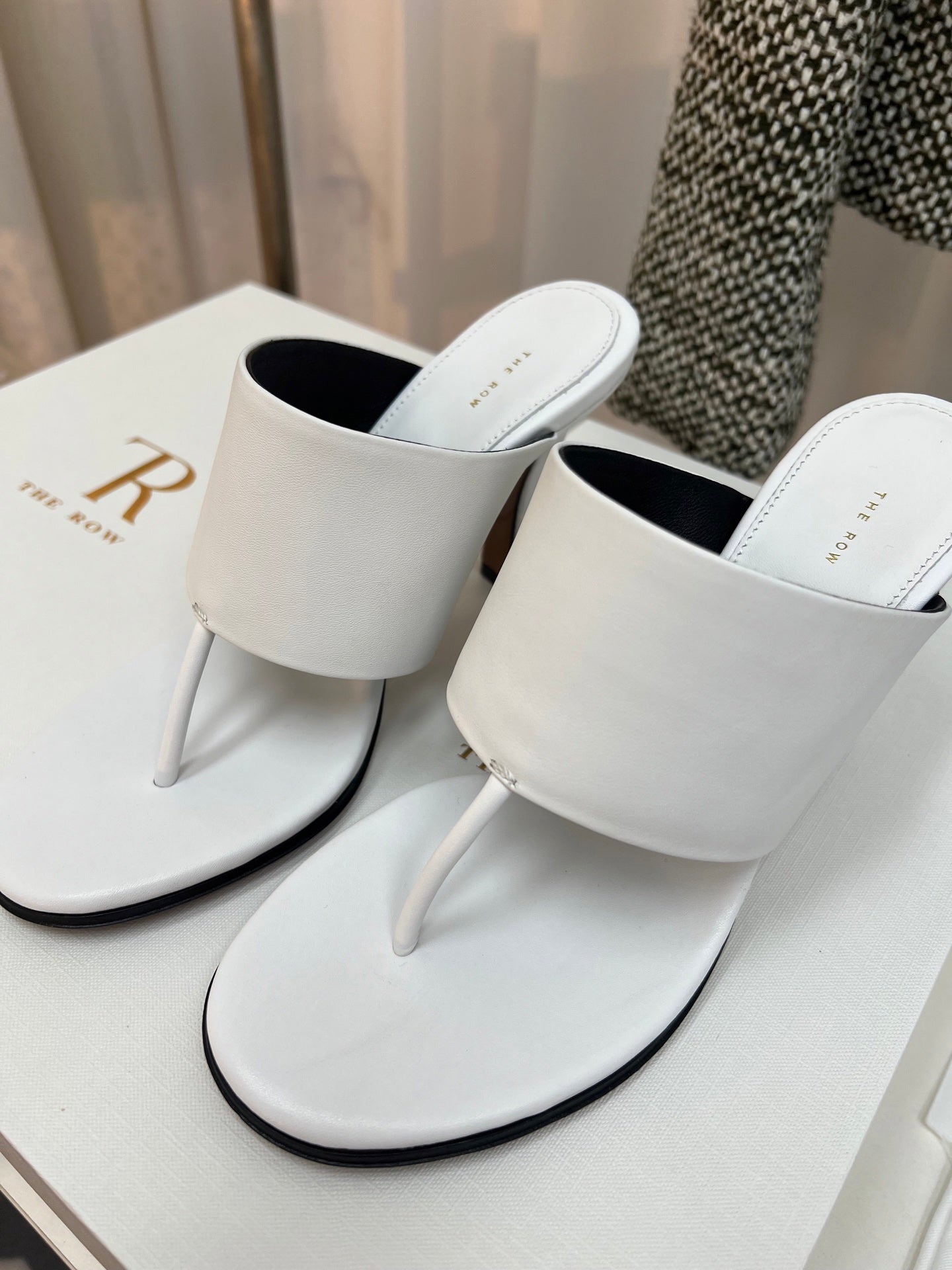 The Row  Heel Sandals 50mm White Calfskin 324737