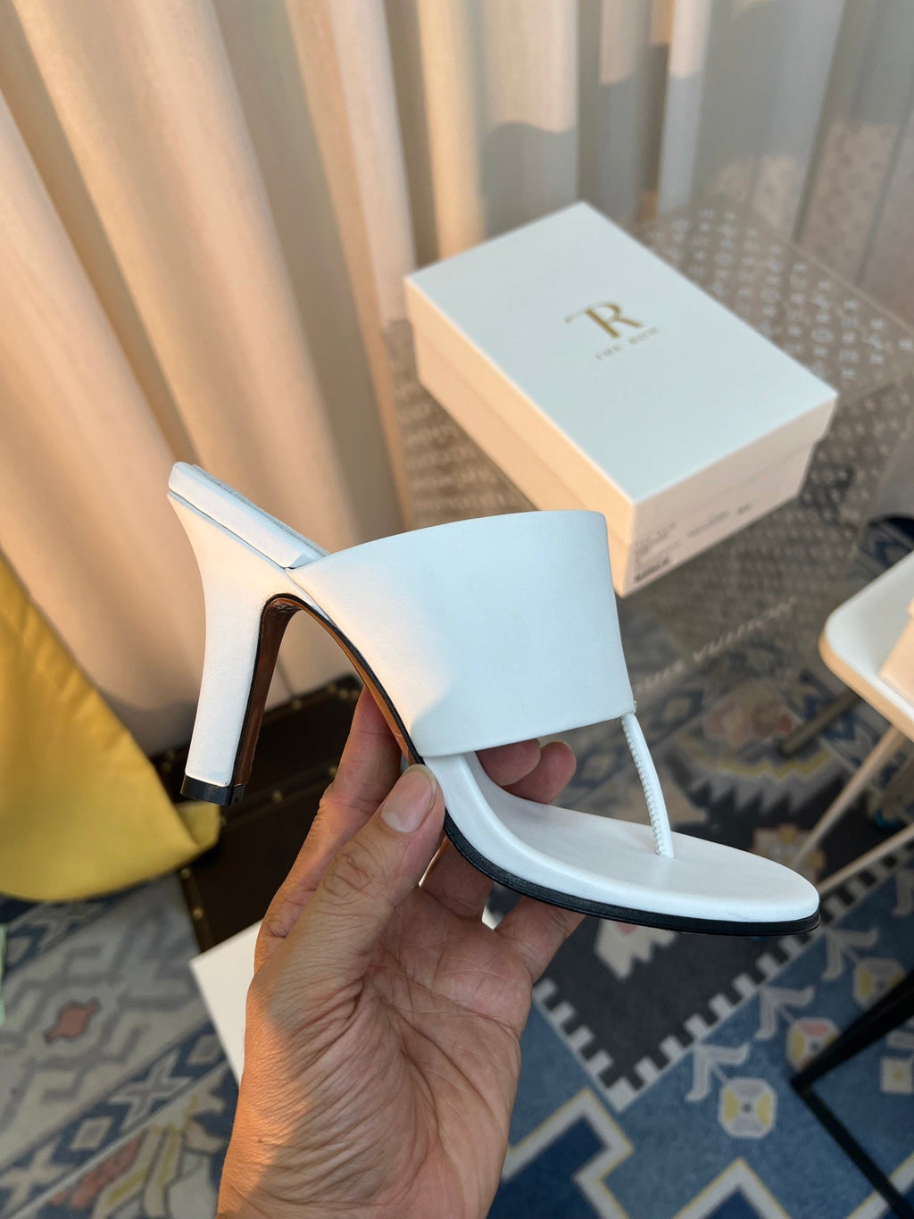 The Row  Heel Sandals 50mm White Calfskin 324737