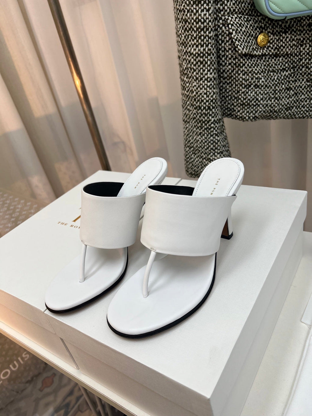 The Row  Heel Sandals 50mm White Calfskin 324737
