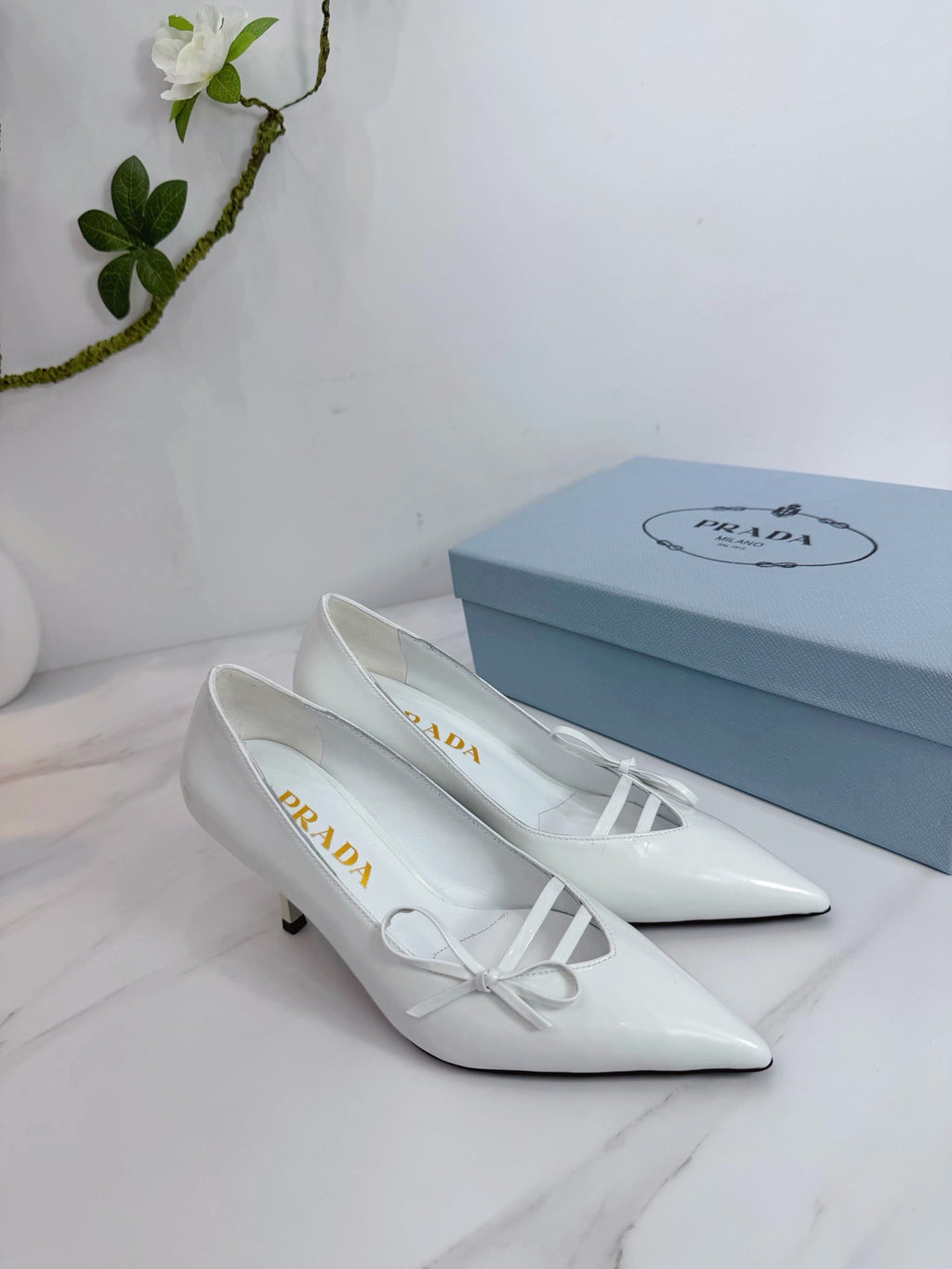 PRA 26SS High Heels Pumps 75 White Patent Leather 592353