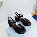 PRA 26SS Platform Sandals 75 Black Suede Sheepskin 592379