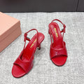 Miu 26s Heeled Sandals 8.5cm Red Snakeskin Texture 680491