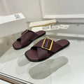 Loewe Petal Buckle Slide Burgundy Leather 881318