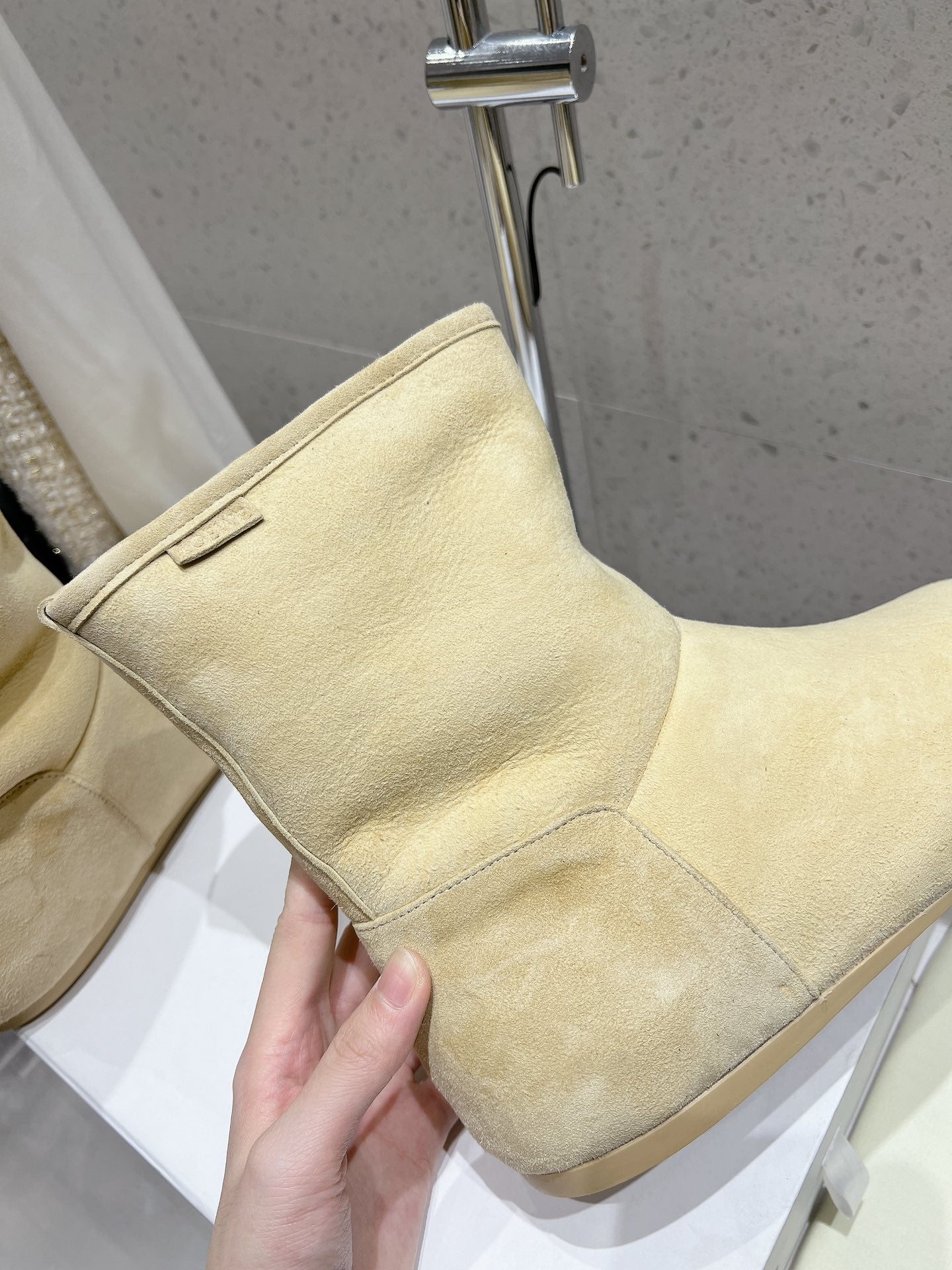 Loewe Lago Boots Butter Milk Suede 435624