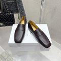 The Row Classic Loafer Dark Brown Leather 338396