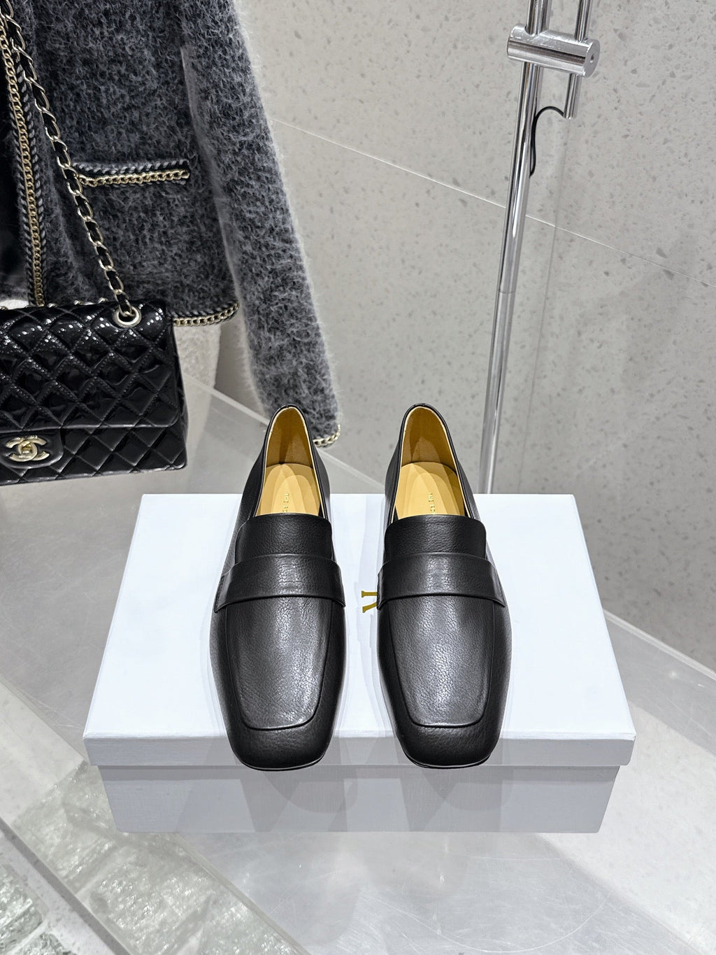 The Row Classic Loafer Black Leather 338398