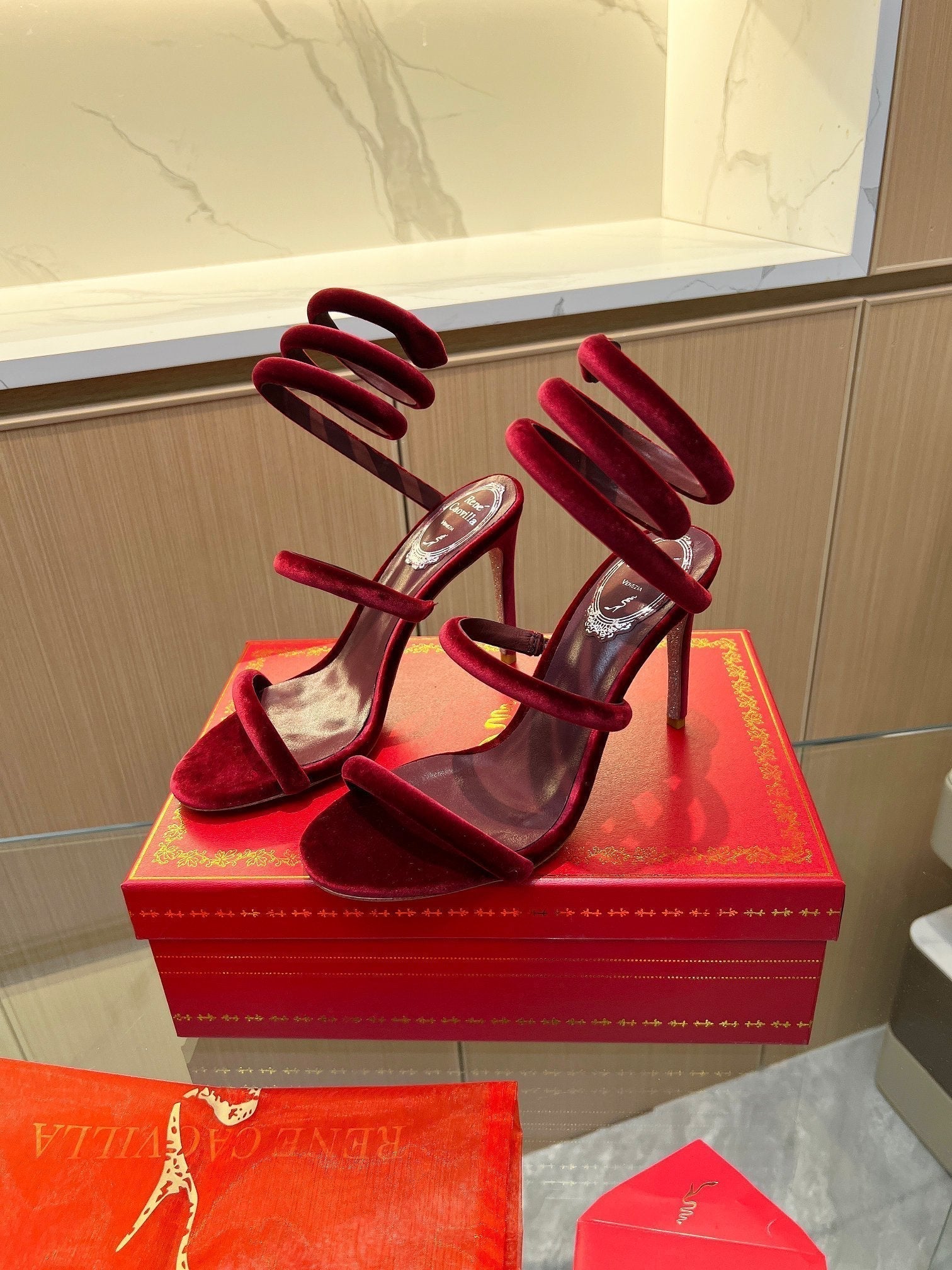 RC Sandals Red Original Velvet Sheepskin 341989