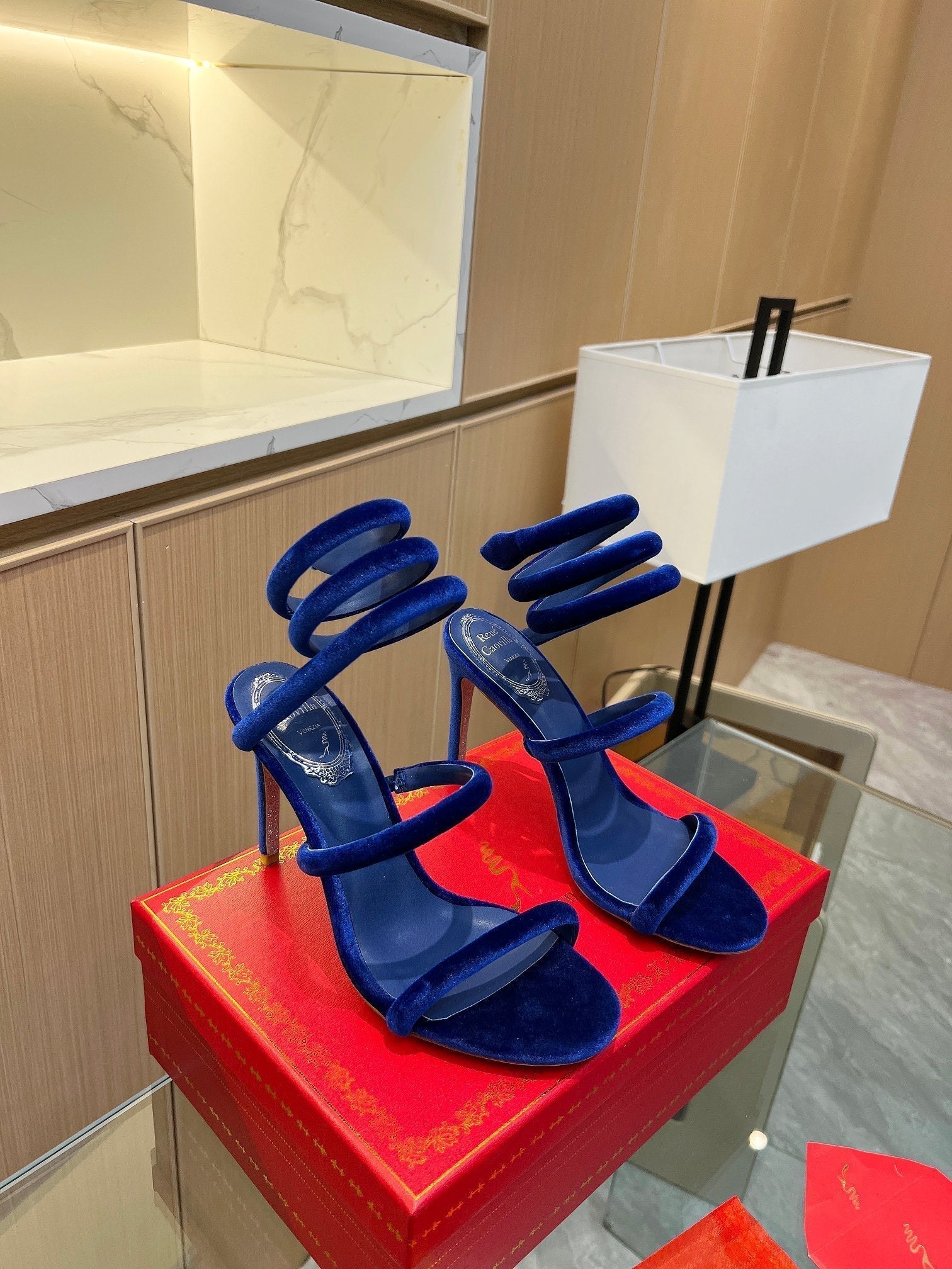 RC Sandals Navy Blue Original Velvet Sheepskin 341990