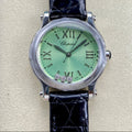 Happy Diamonds 30mm Silver Green Dial
