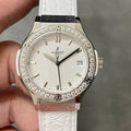 Hublot Classic Fusion Titanium Diamonds 33mm White Leather Strap