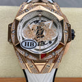 Hublot Big Bang Sang Bleu II Rose Gold White Pavé 45mm Watch