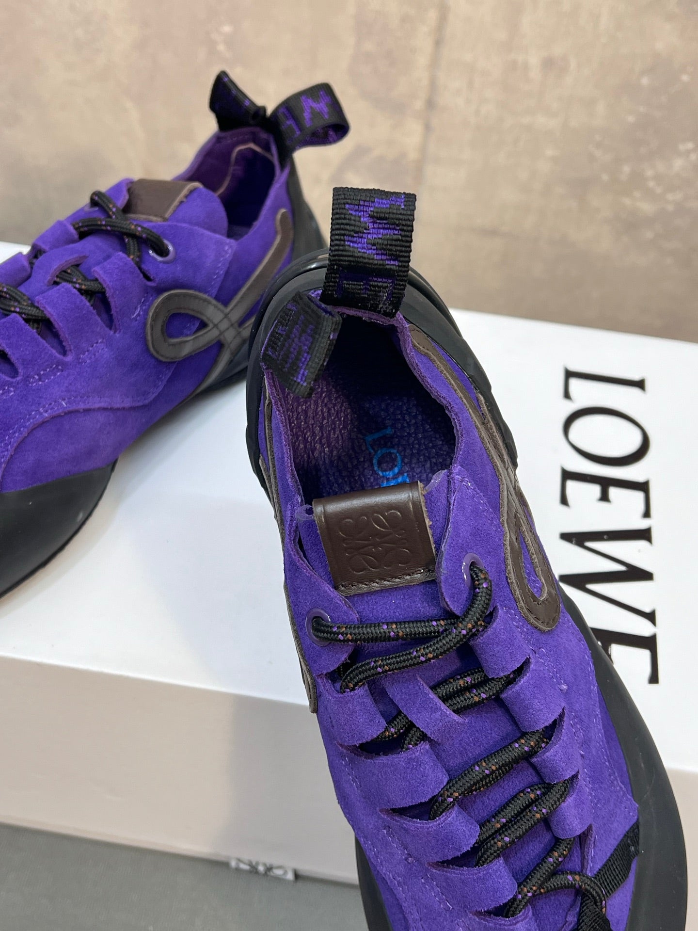 LOEW 26s Grip Sneaker Purple Suede Sheepskin 682760