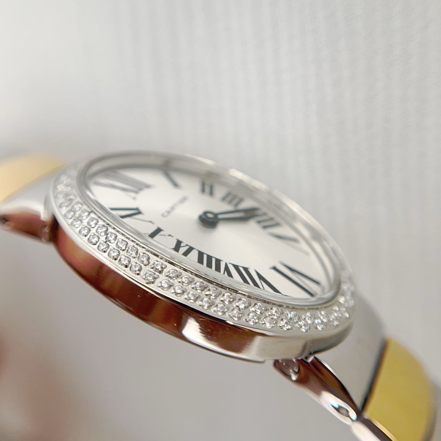 Baignoire 23mm Tow-Tone Yellow Gold Double Row Diamond Bezel