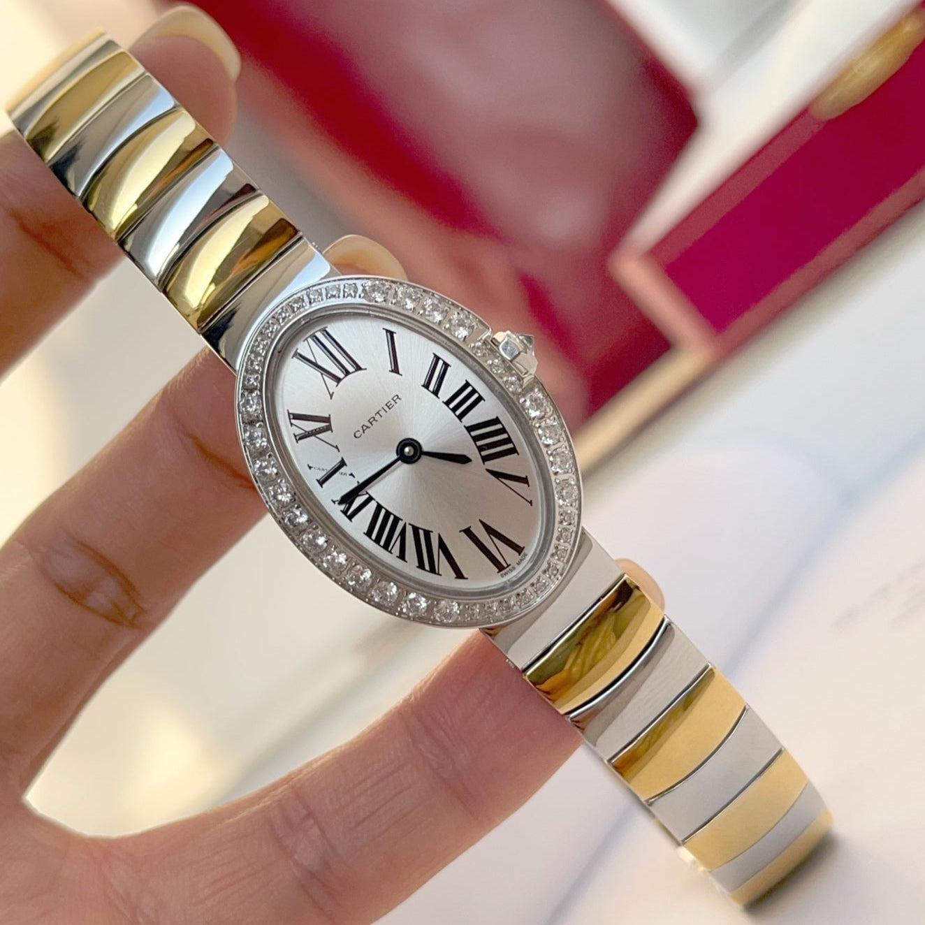 Baignoire 23mm Tow-Tone Yellow Gold Diamond Bezel