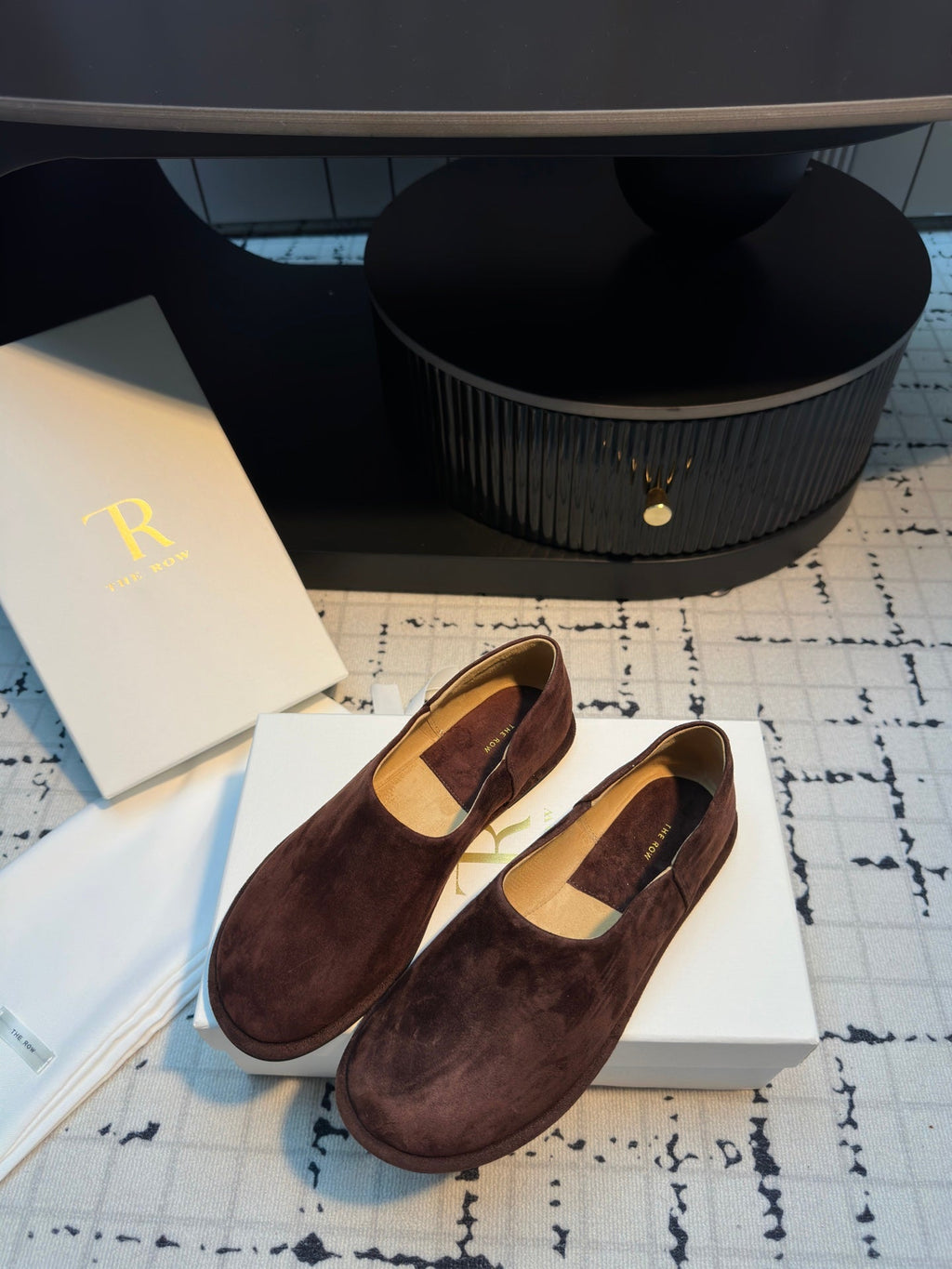 The Row Flat Loafer Dar Red  Cow Suede 334449