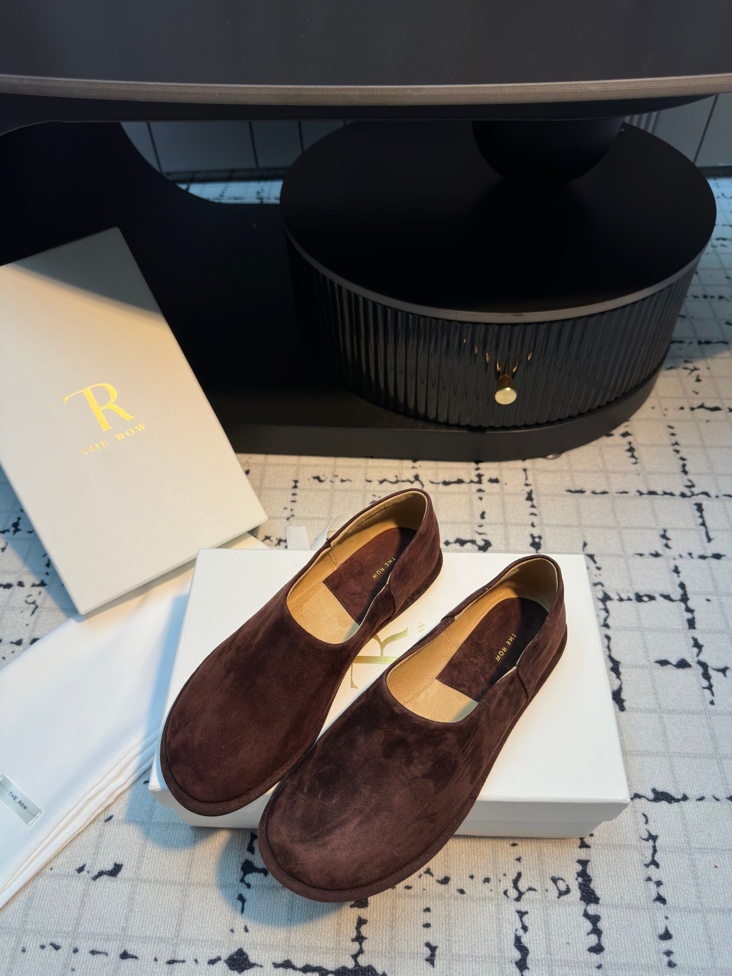 The Row Flat Loafer Dar Red  Cow Suede 334449