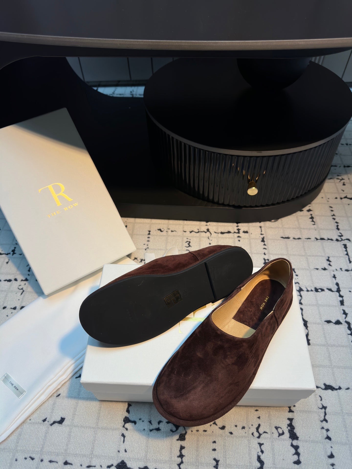 The Row Flat Loafer Dar Red  Cow Suede 334449
