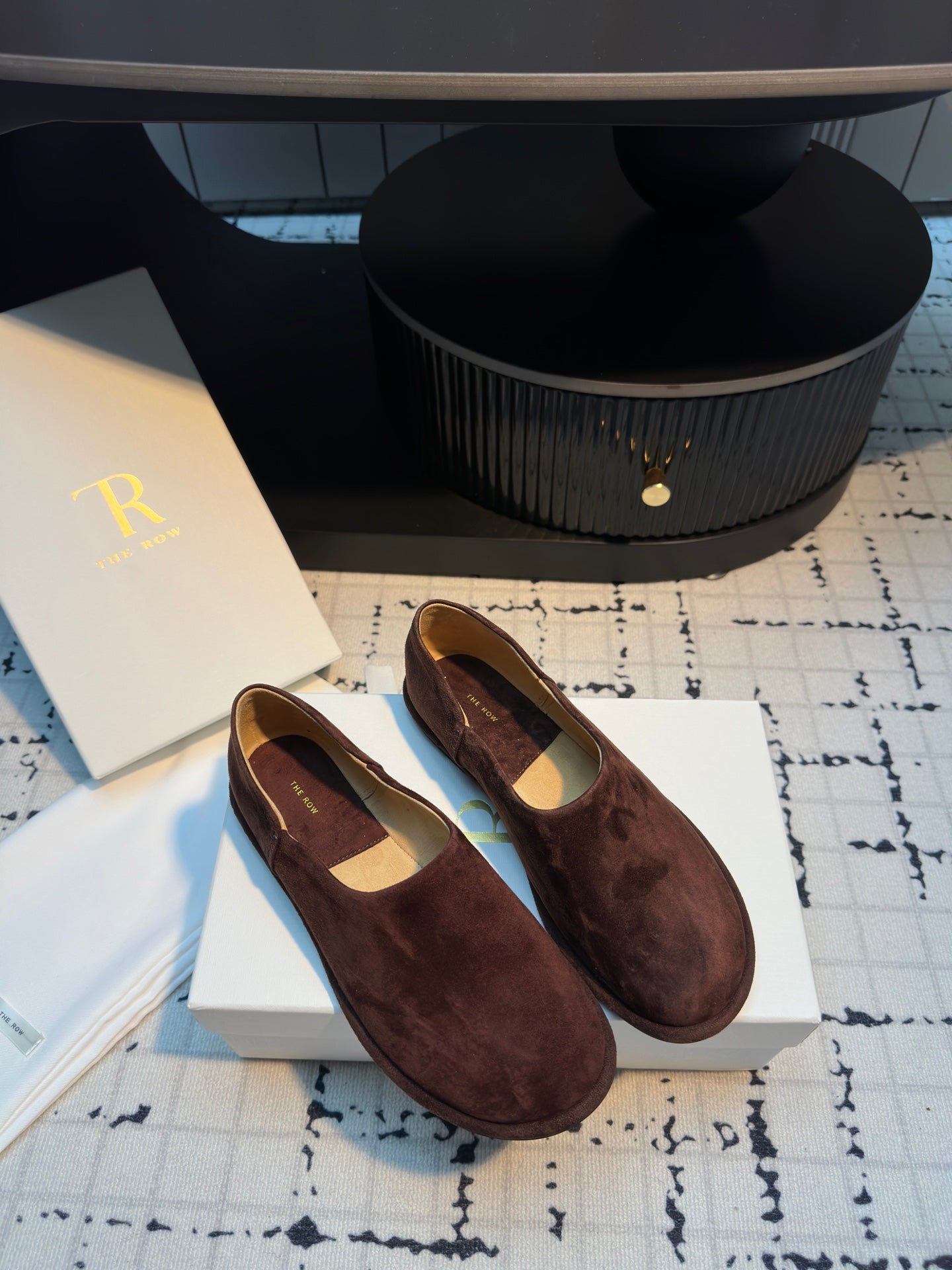 The Row Flat Loafer Dar Red  Cow Suede 334449