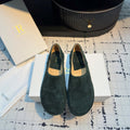 The Row Flat Loafer Dark Olive Green Cow Suede 334451