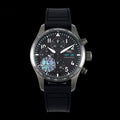 IWC Pilot 41mm Black Dial Silver Metallic Case Rubber Strap