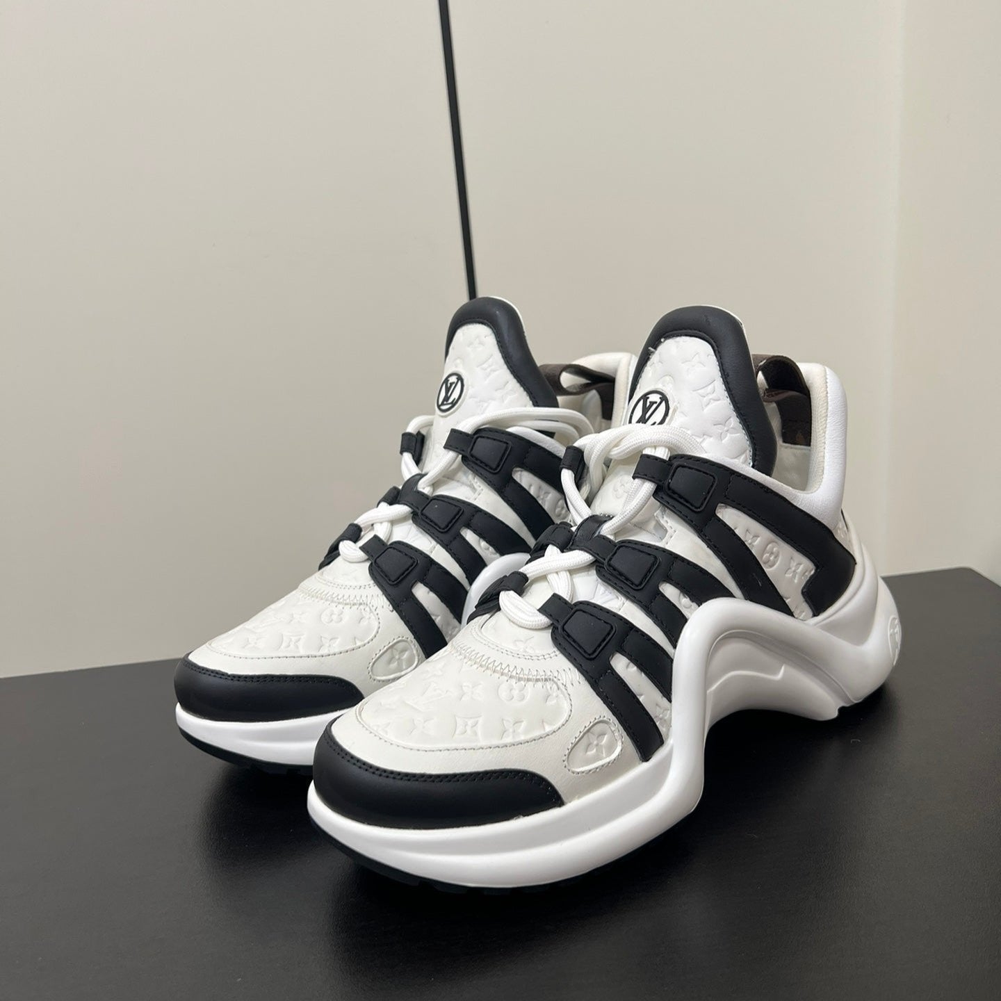 LV Archlight Sneaker 50mm White Mix Black Monogram Cowhide