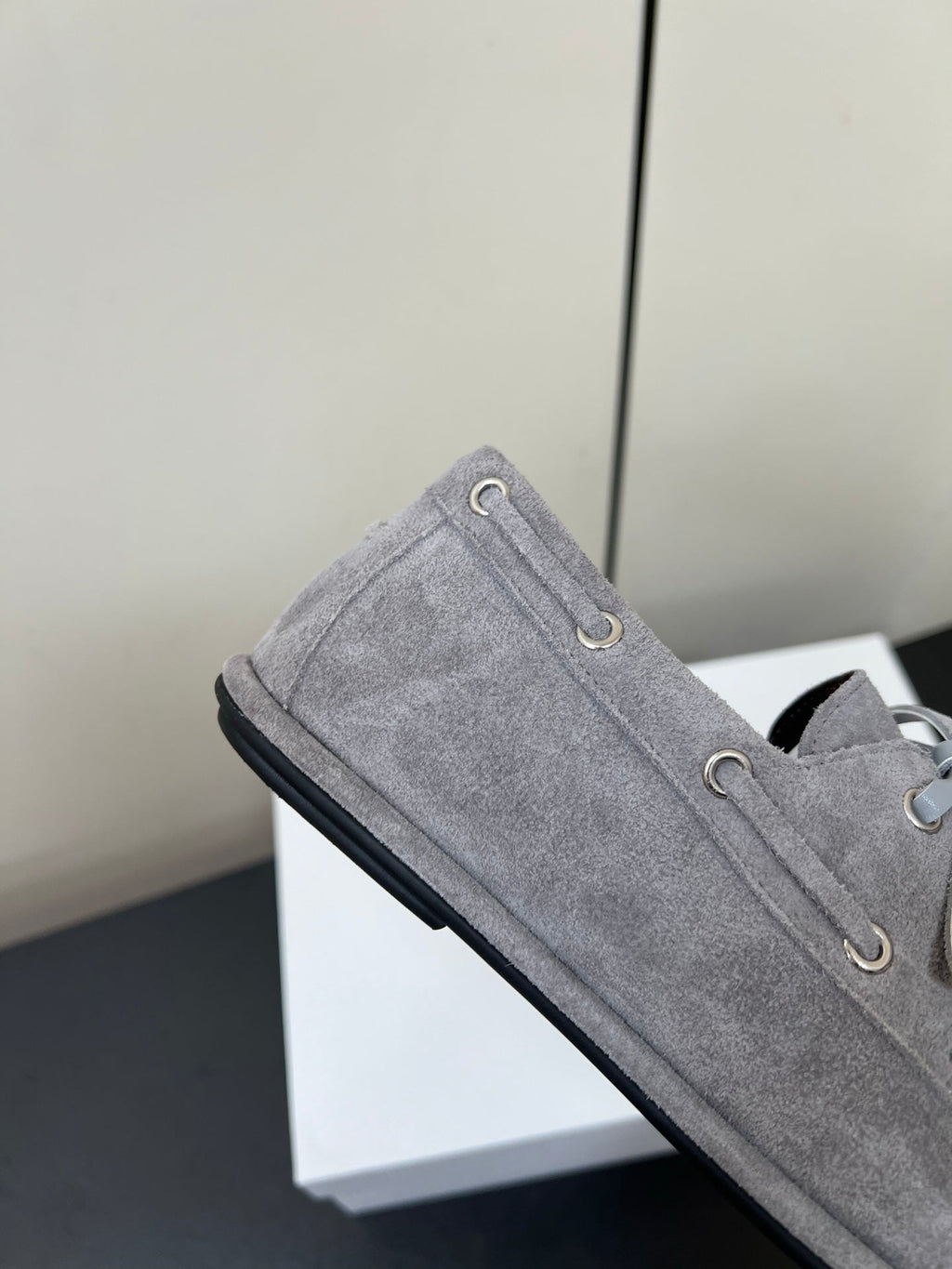 The Row Diana Loafer Light Grey Suede Calfskin 339997