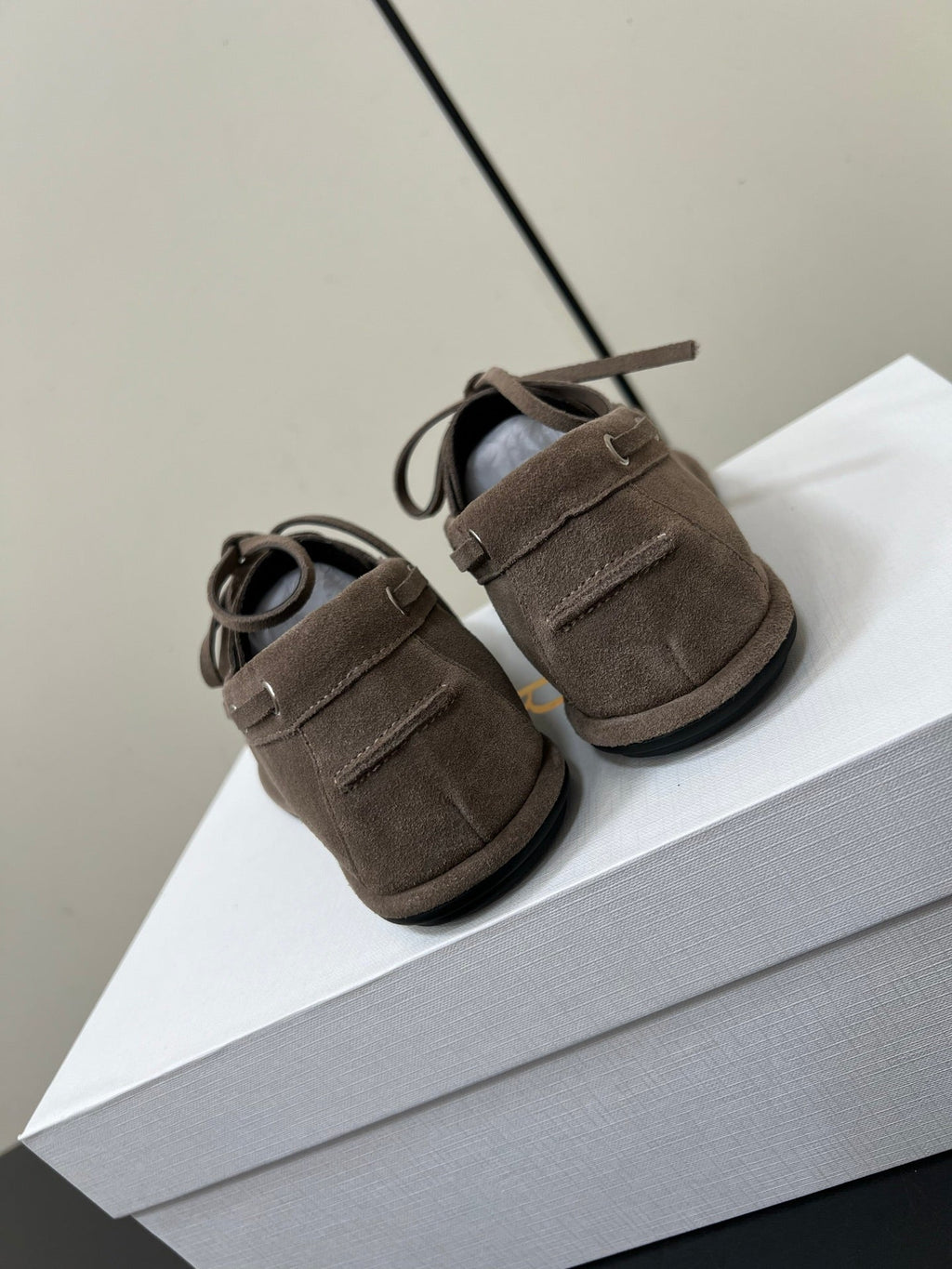 The Row Diana Loafer Light Taupe Suede Calfskin 339998