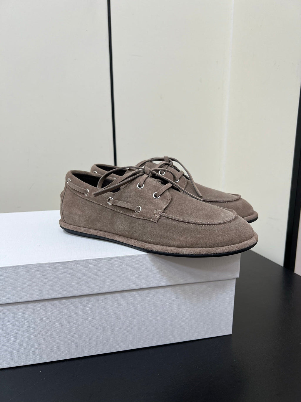 The Row Diana Loafer Light Taupe Suede Calfskin 339998