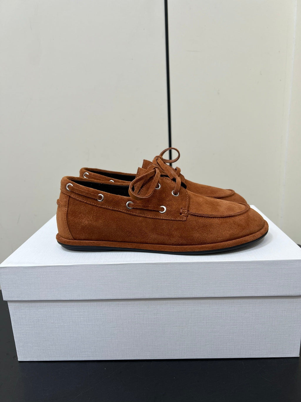 The Row Diana Loafer Camel Brown Suede Calfskin 339999