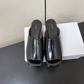 The Row Emi Flatform Sandal 25mm Black Patent Leather 340007