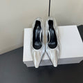 The Row Ava Gathered  Pumps 65mm Silver Metallic Calfskin 340011