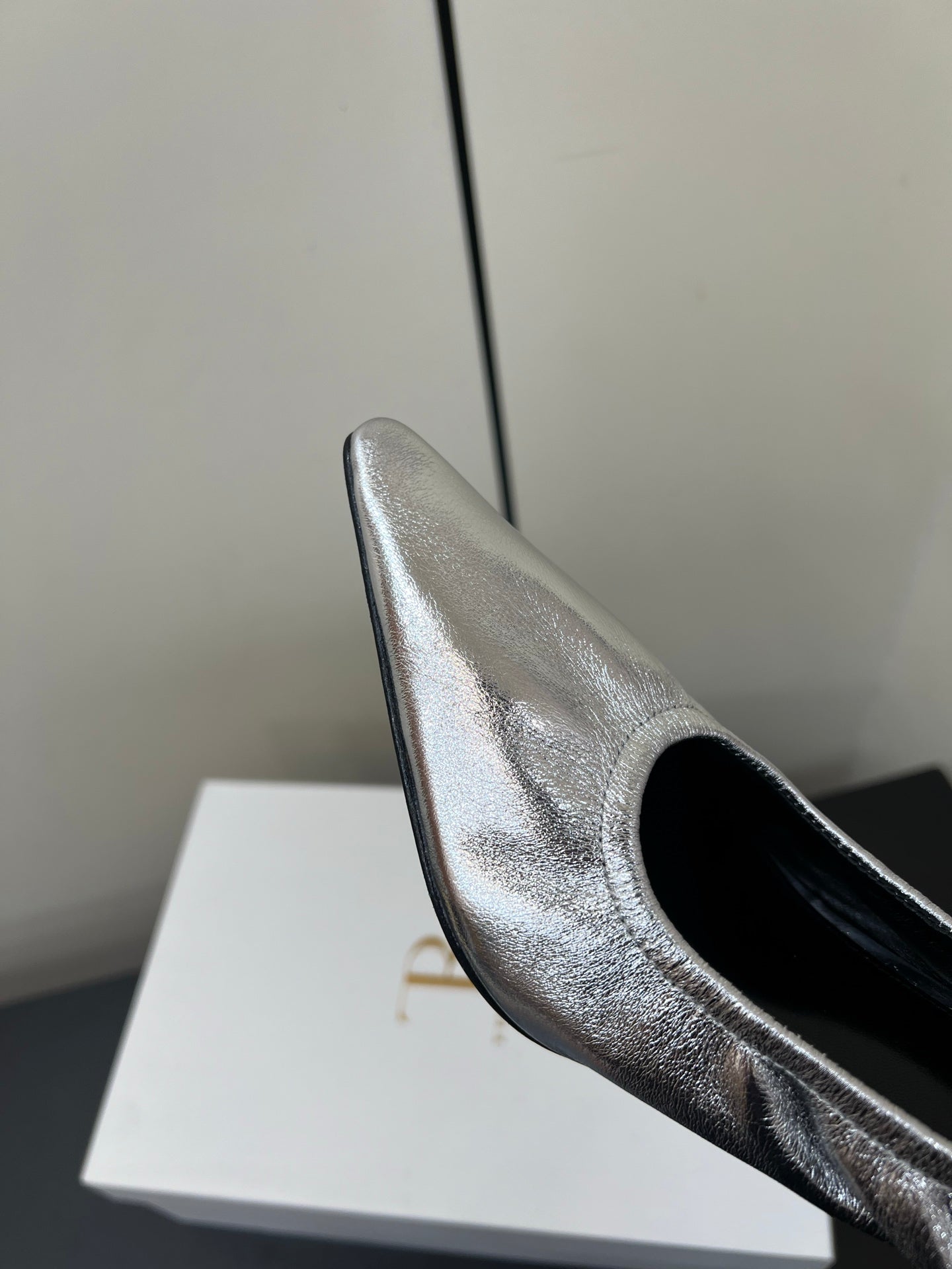 The Row Ava Gathered  Pumps 65mm Silver Metallic Calfskin 340011