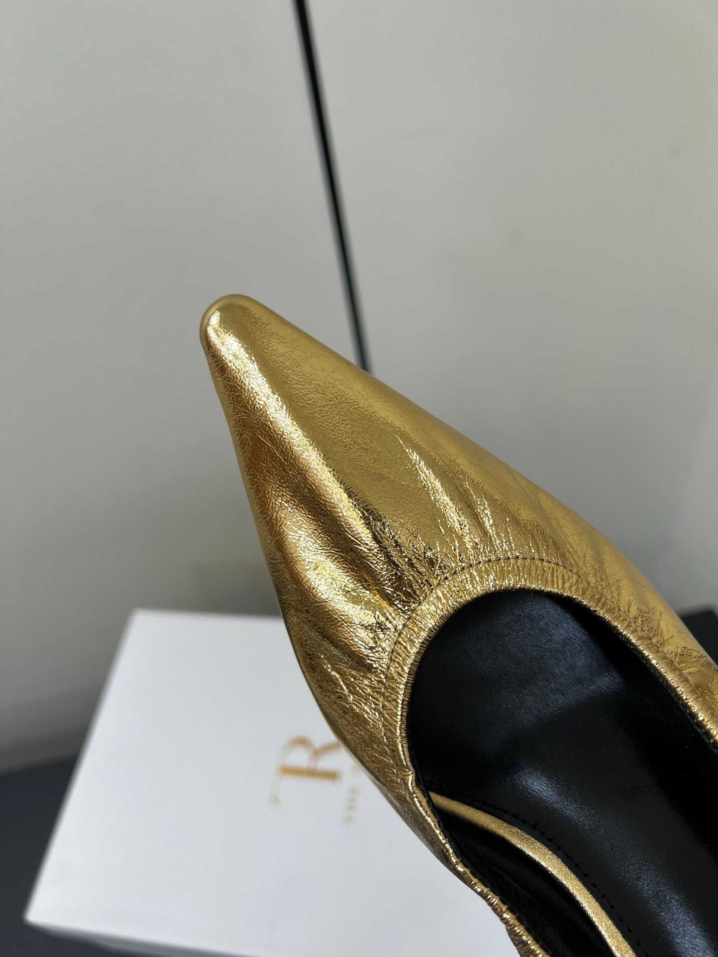 The Row Ava Gathered  Pumps 65mm Gold Metallic Calfskin 340012